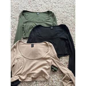 SHEIN Women's Crop Tops - Green, Black, and Tan